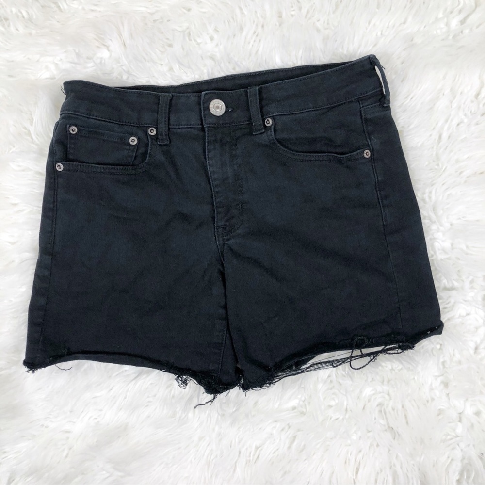 American Eagle Black Next Level Stretch Denim Shorts